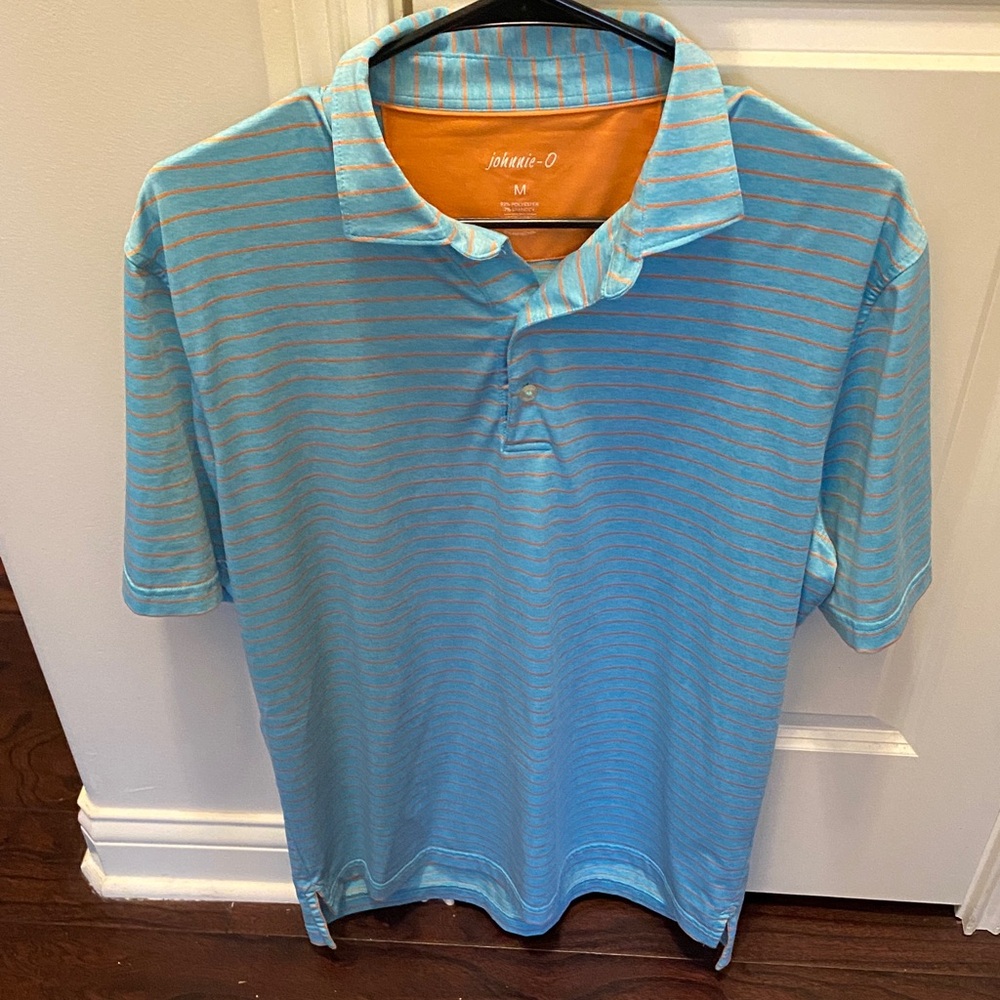 johnnie-O Sky Blue and Gray Polo Shirt